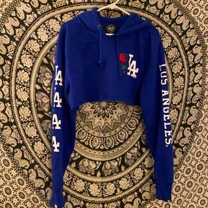 Cropped Los Angeles Dodgers Hoodie